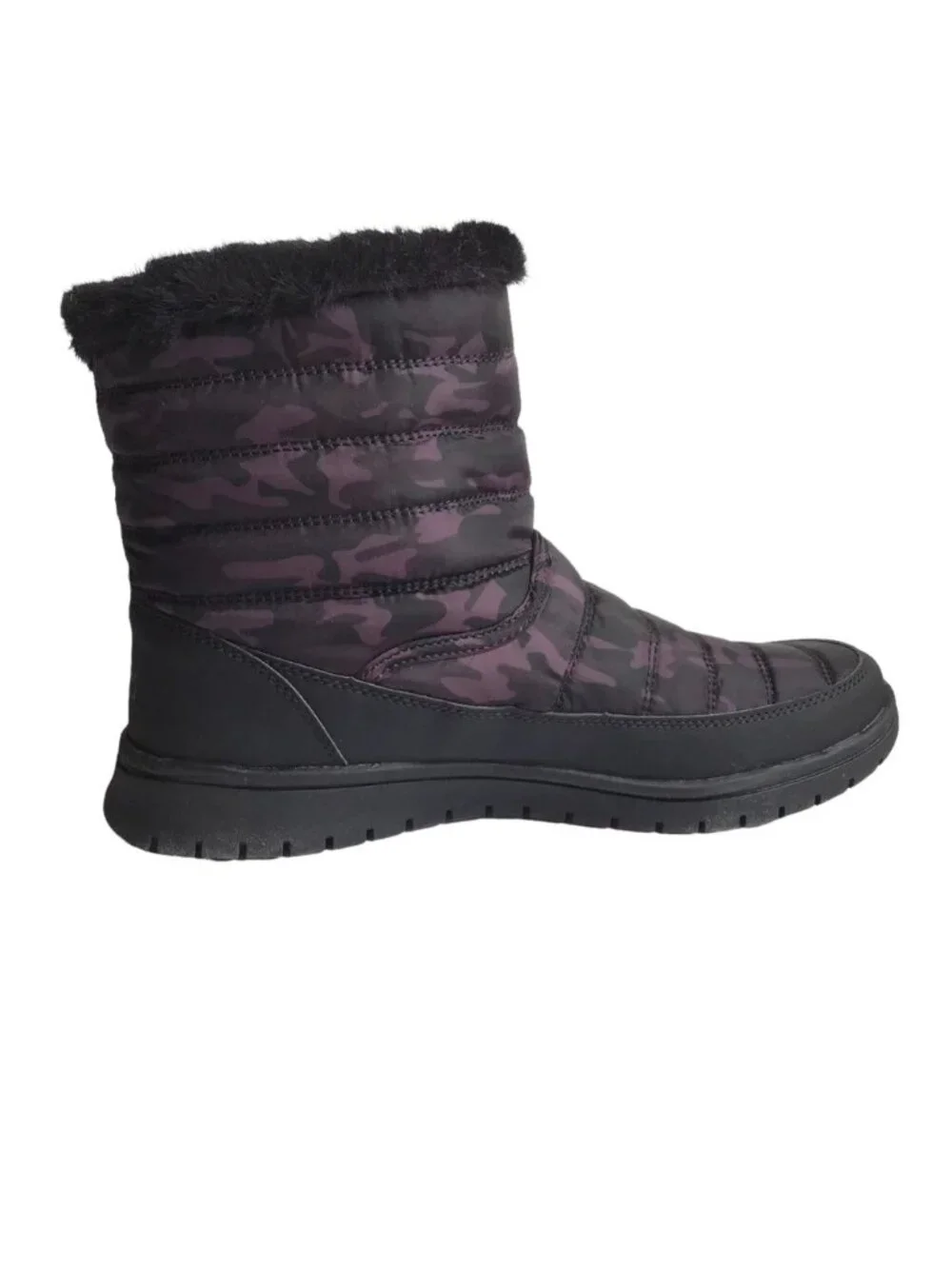 Ryke Womens Quilted Suzy Boot Camouflage Printed Lined Black Size 8M US New